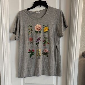 Floral Print Gray Women's Top